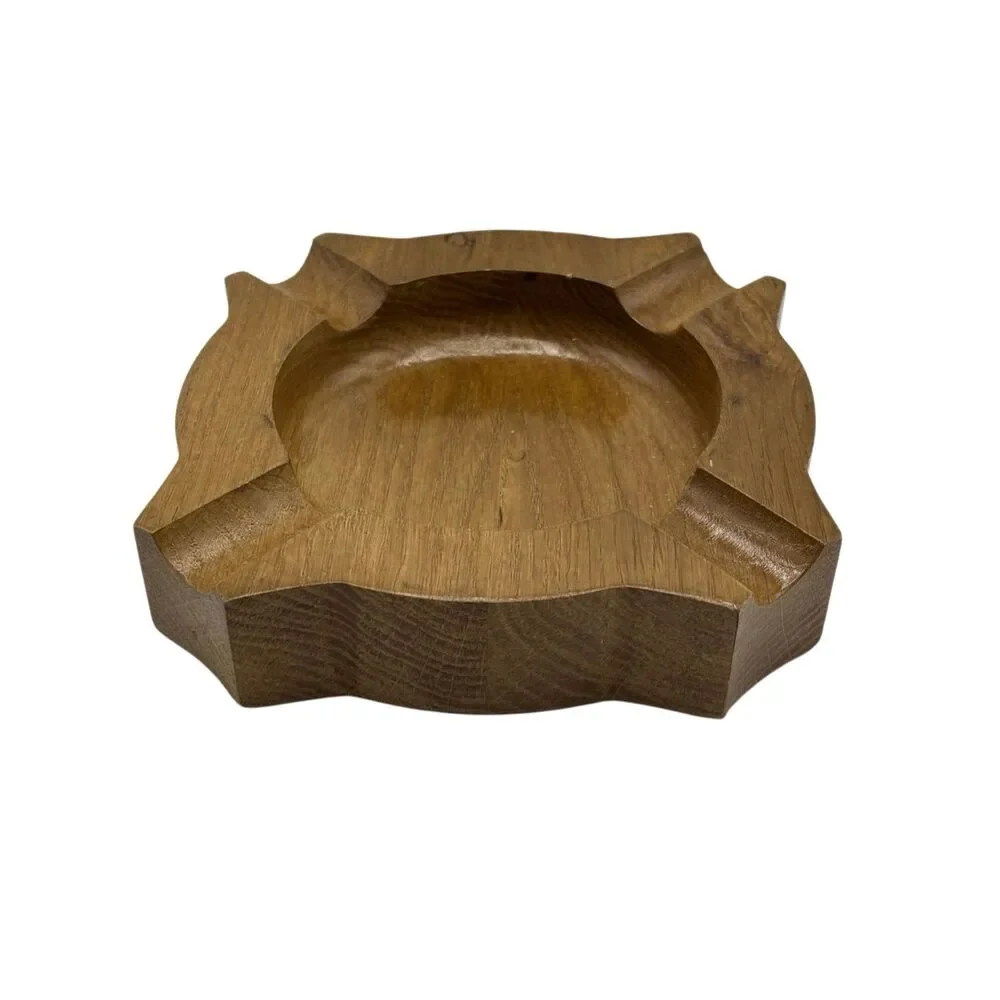Vintage Mid Century‎ Modern Solid Wood Ashtray Carved Cigarette Cigar Holder